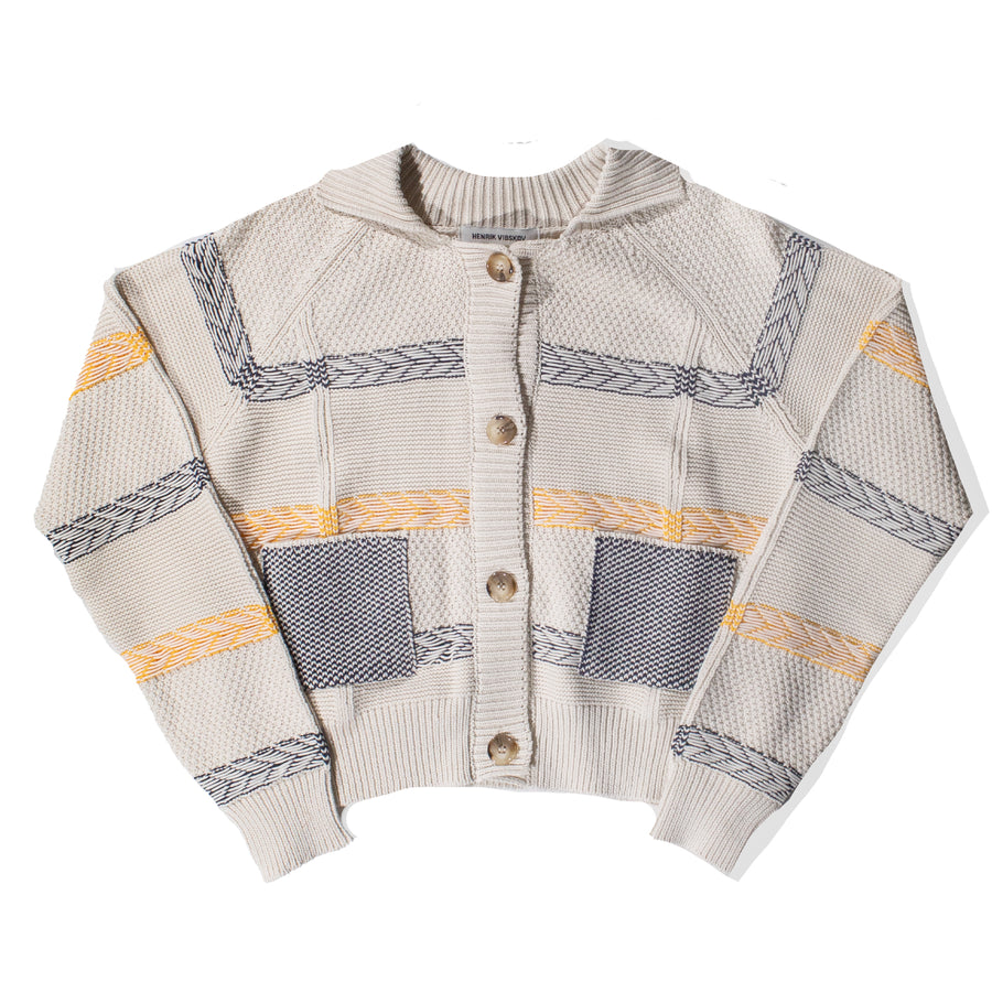 Henrik Vibskov New Stitch Cardigan in Beige Mixed Black