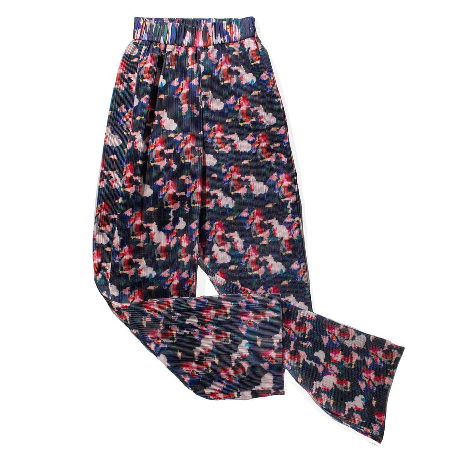 Henrik Vibskov Remember Plisse Pant in Dark Flowery Clouds