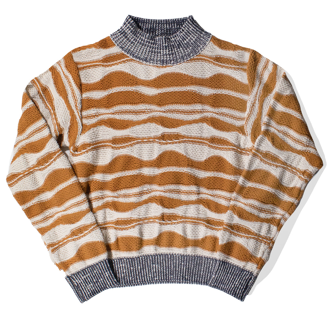 Henrik Vibskov Wave Knit Jumper in Rust Beige Mountain Waves