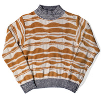 Henrik Vibskov Wave Knit Jumper in Rust Beige Mountain Waves