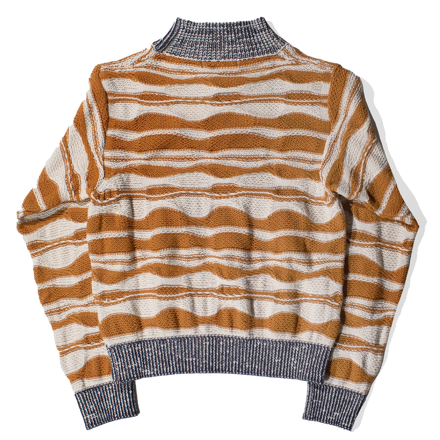 Henrik Vibskov Wave Knit Jumper in Rust Beige Mountain Waves