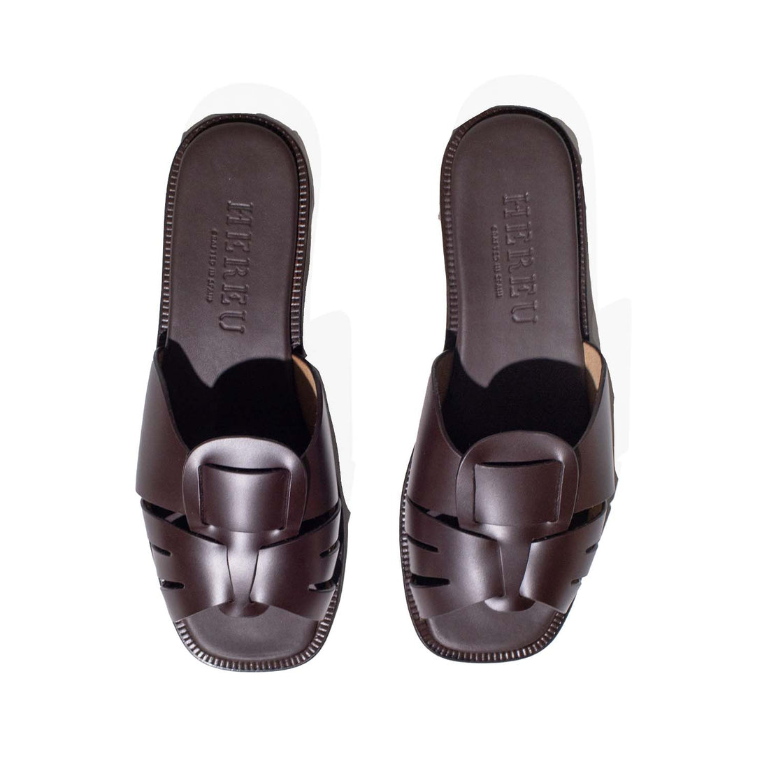 Hereu Ancora Squared Slide in Dark Brown