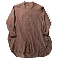 ICHI Long Woven Cotton Shirt in Beige