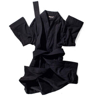 Ichi Antiquités Azumadaki Cotton Quilt Robe in Black