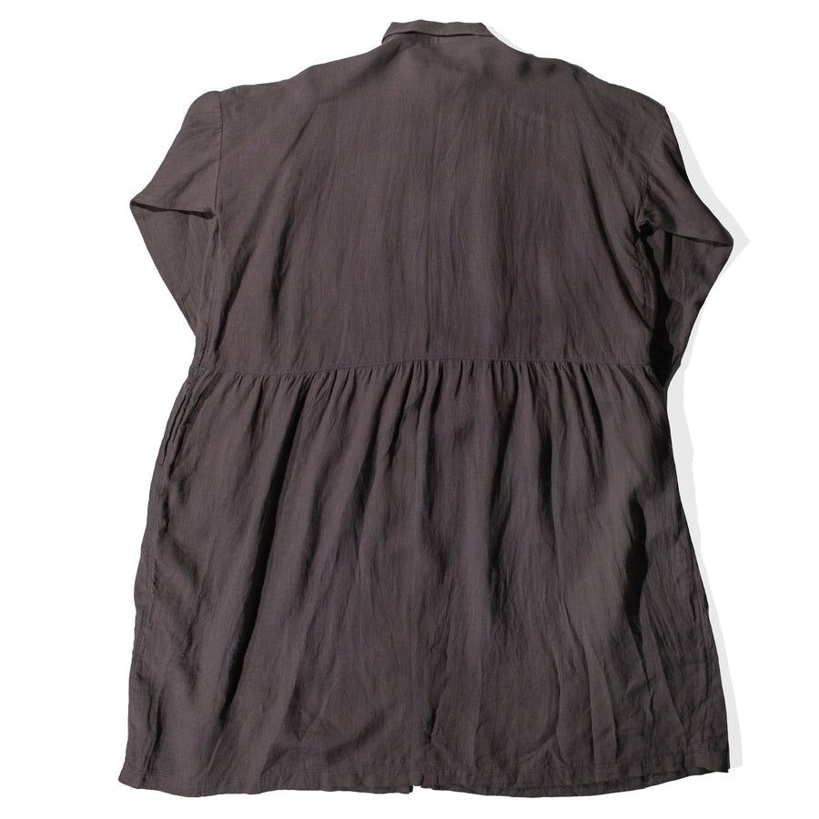 Ichi Antiquités Color Linen Dress in Charcoal