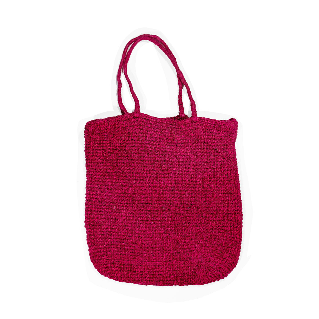 Ichi Antiquités Jute Croshet Tote in Dark Pink