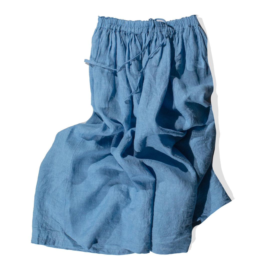 Ichi Antiquités Woven Linen Skirt in Indigo Light