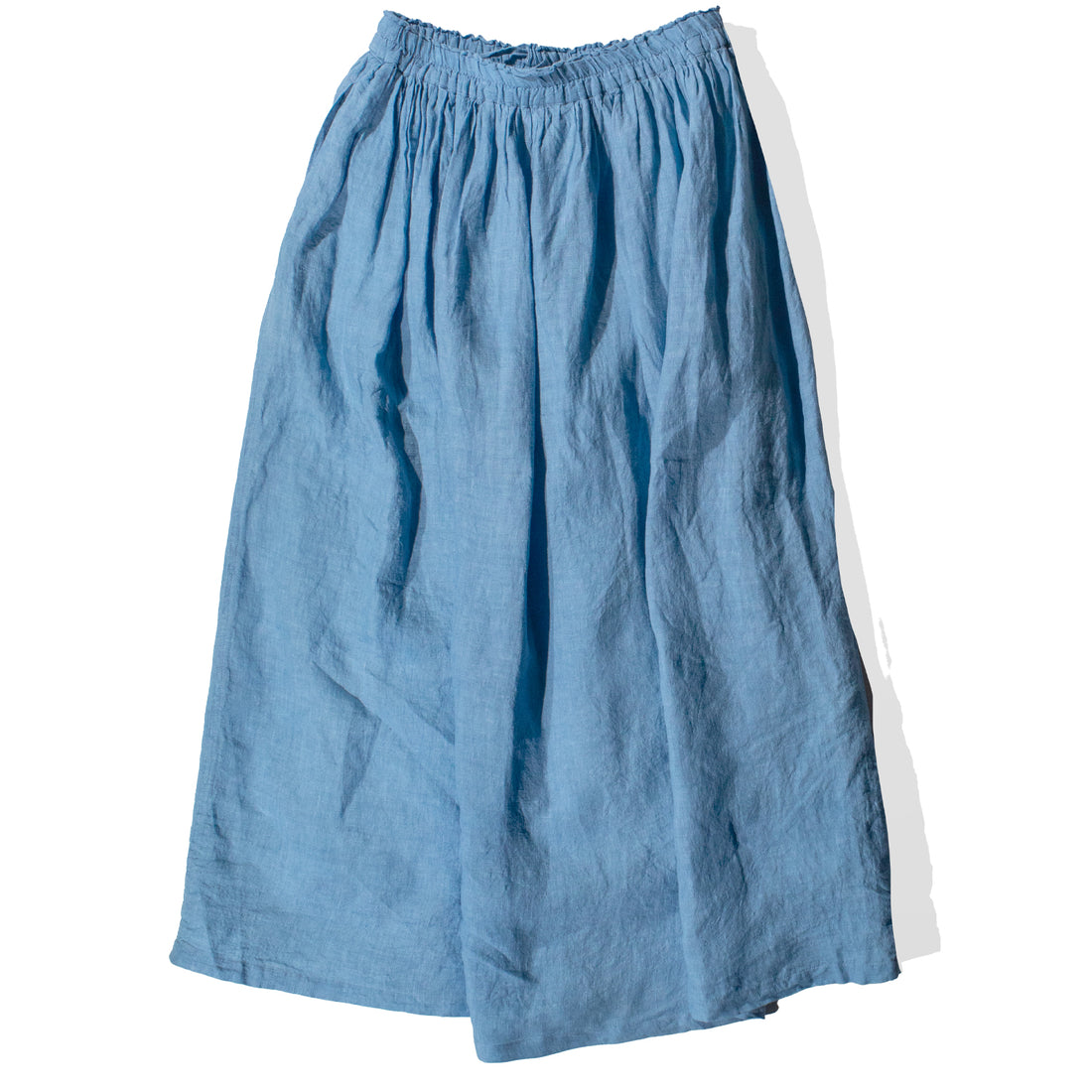 Ichi Antiquités Woven Linen Skirt in Indigo Light