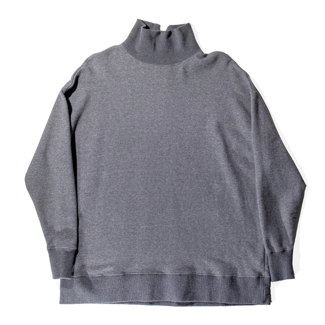 JUDITH Oversized Mockneck in Dark Grey Melange