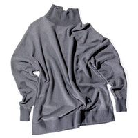 JUDITH Oversized Mockneck in Dark Grey Melange