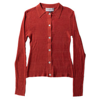 Kallmeyer Cropped Slinky Cardigan in Tomato