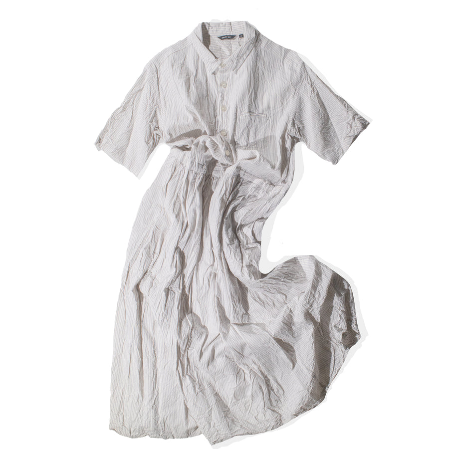 Pas de Calais C/L Stripe Short Sleeve Dress in Natural