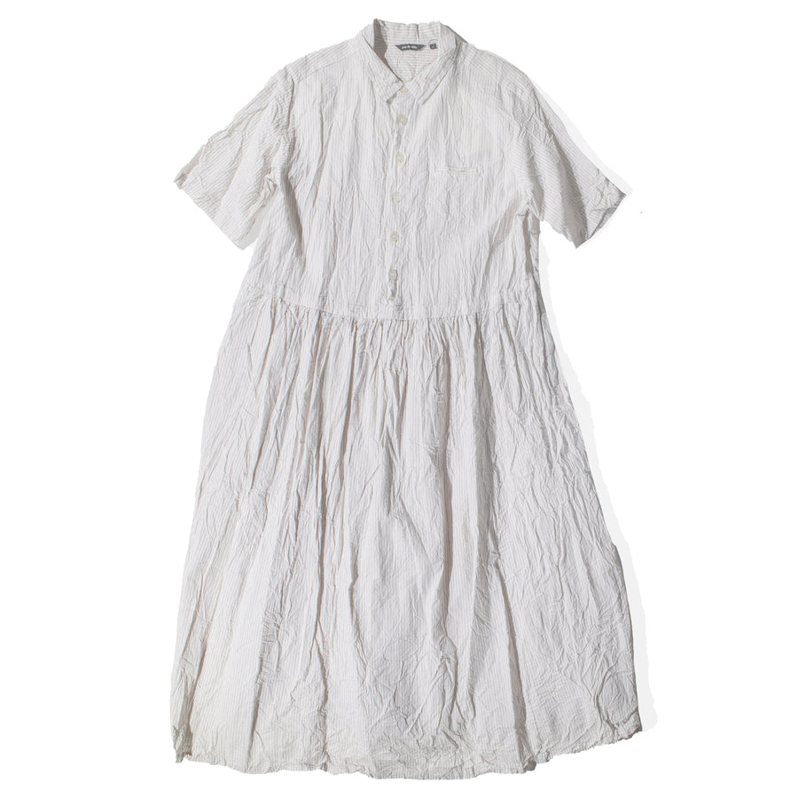 Pas de Calais C/L Stripe Short Sleeve Dress in Natural