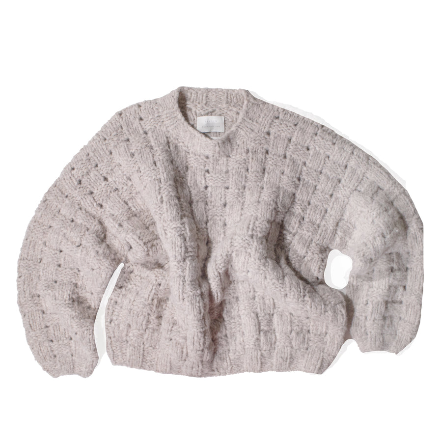 Lauren Manoogian Handknit Interlace Pullover in Pebble