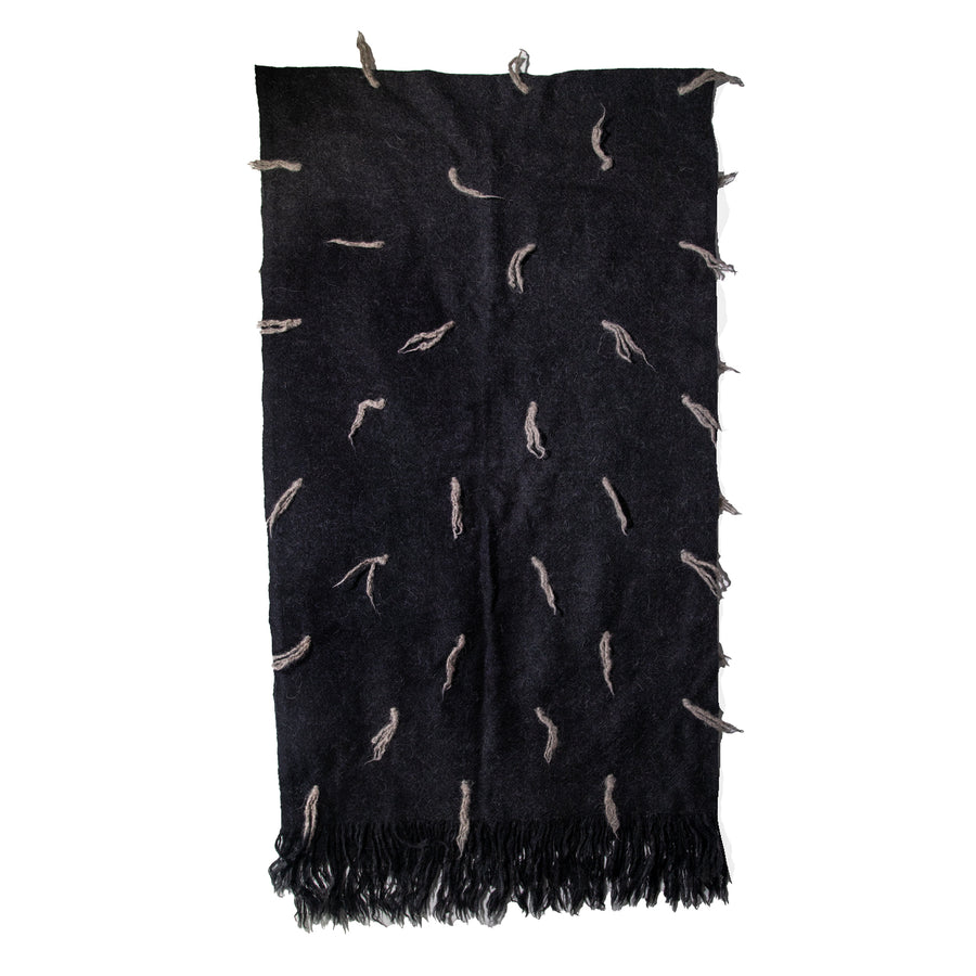 Lauren Manoogian Handwoven Tuft Wrap in Black Melange/Rock