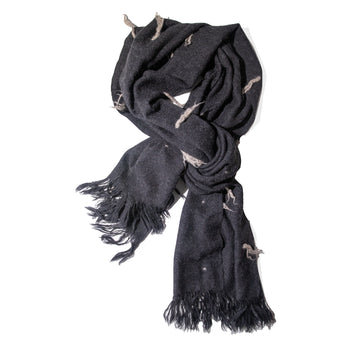 Lauren Manoogian Handwoven Tuft Wrap in Black Melange/Rock