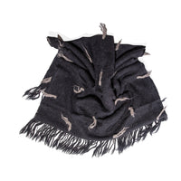 Lauren Manoogian Handwoven Tuft Wrap in Black Melange/Rock