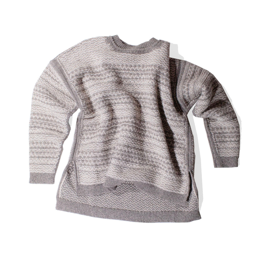 Lauren Manoogian Jacquard Crewneck in Rock/Alabaster