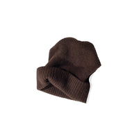 Mature Ha Yak Pleats Knit Cap in Brown