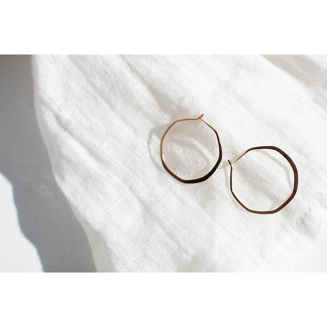 Melissa Joy Manning XS Octagon Hoops in 14k Yellow Gold