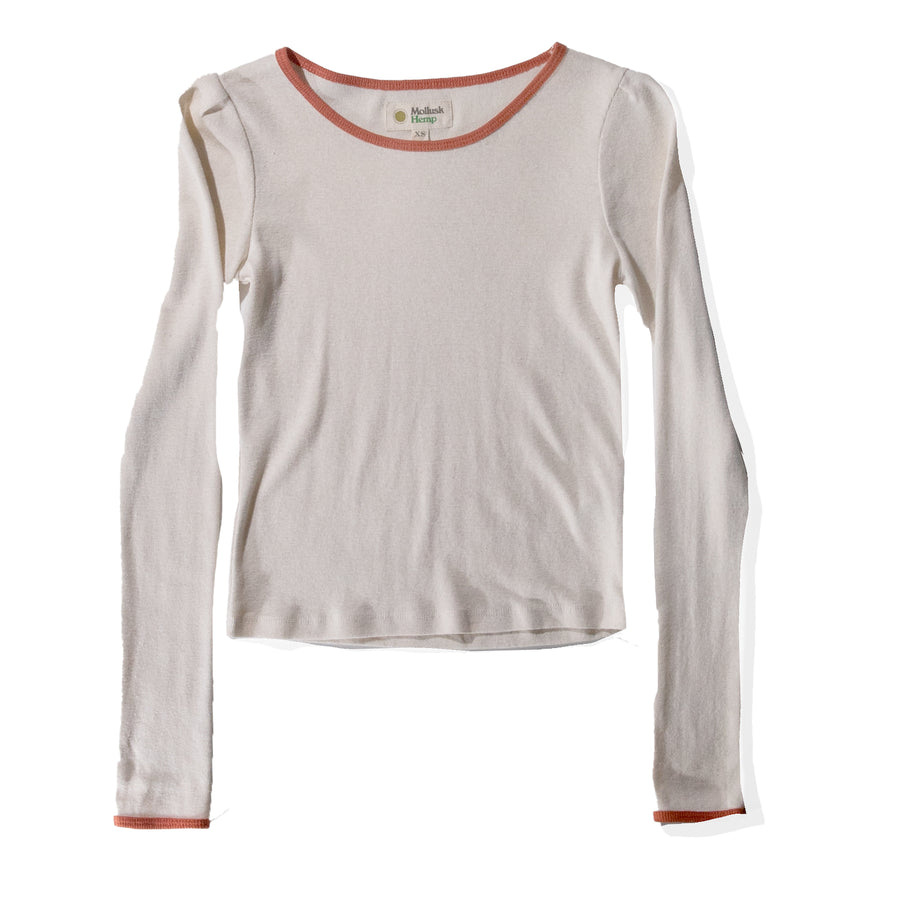 Mollusk Long Sleeve Ribsy Tee in Natural Red