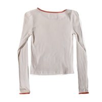 Mollusk Long Sleeve Ribsy Tee in Natural Red