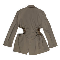 Nomia Gathered Cut Out Blazer in Loden