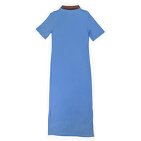 Nomia Polo Maxi Dress in Ocean / Brown Collar