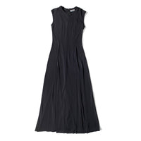 Nomia Seamed Flared Maxi Dress in Black