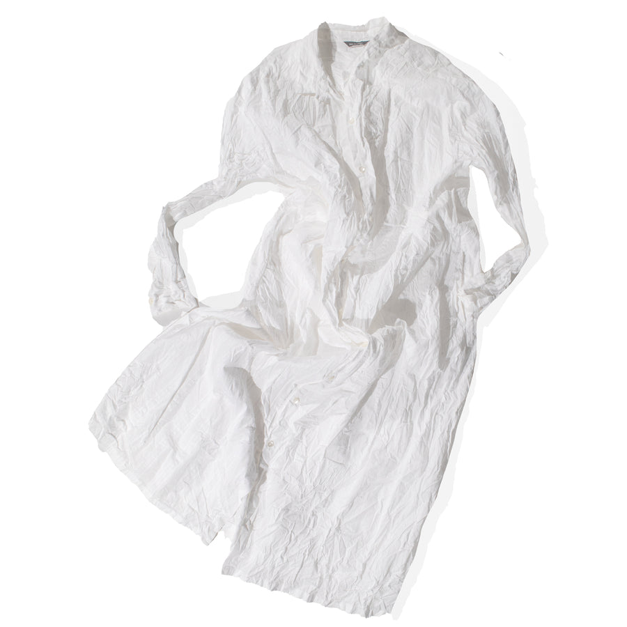 Pas de Calais Cotton Dobby Shirt Dress in White