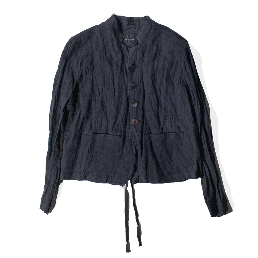 Pas de Calais French Linen Short Jacket in Black