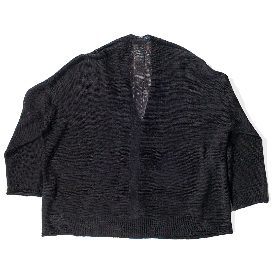 Pas de Calais Normandy Vintage Linen Cardigan in Black