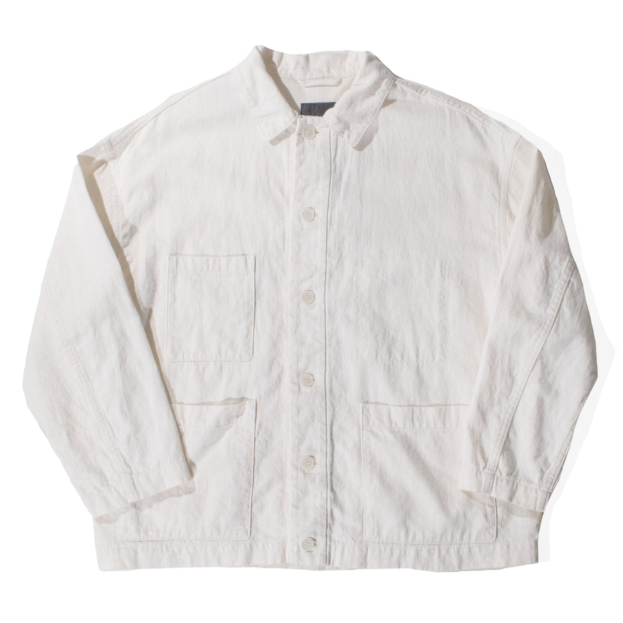 Pas de Calais Satin Coverall Jacket in Natural