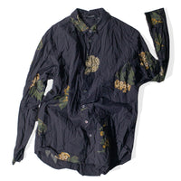 Pas de Calais Summer Botanical Print Blouse in Black