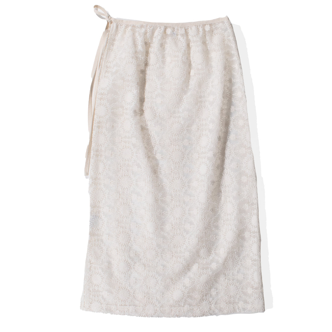 Proche Embroidered Organza Slip Skirt in Ivory