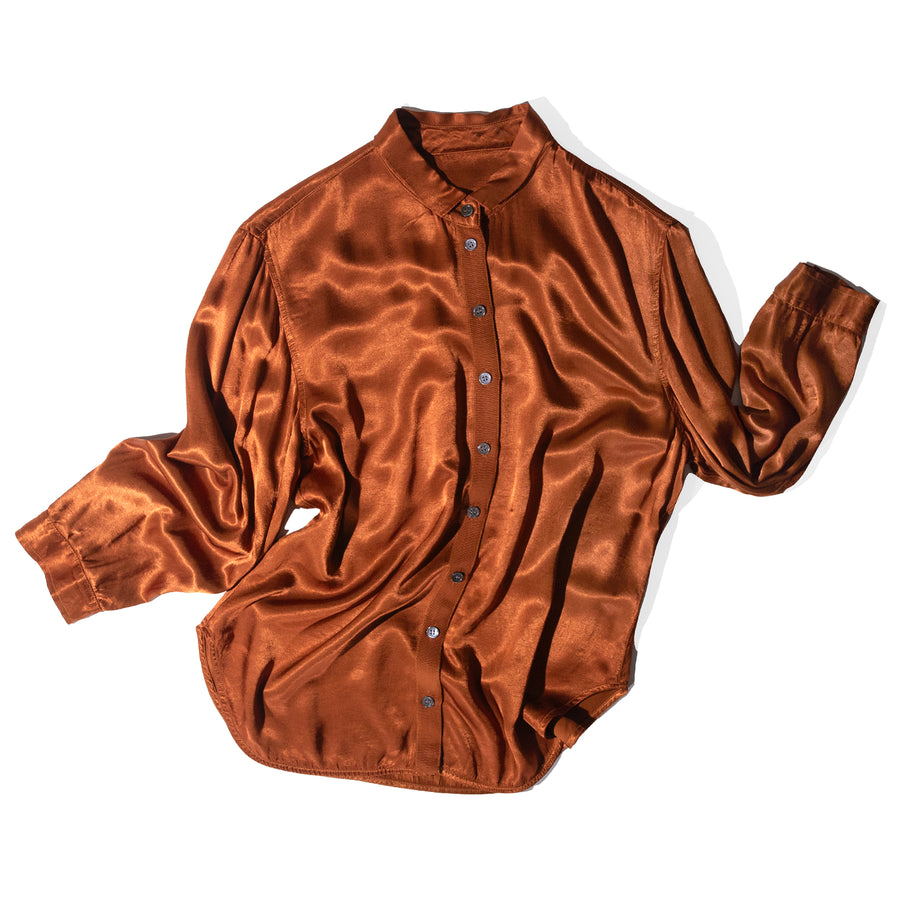 Raquel Allegra Lauren Blouse in Cognac