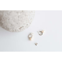 Sapir Bachar Pearl Huggies in Sterling Silver