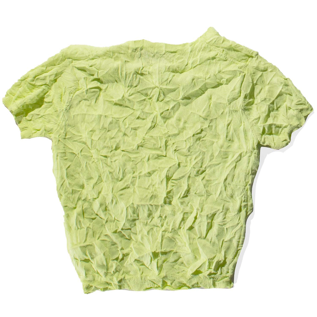 Sayaka Davis Crinkled Petite Knit Tee in Acid Lime