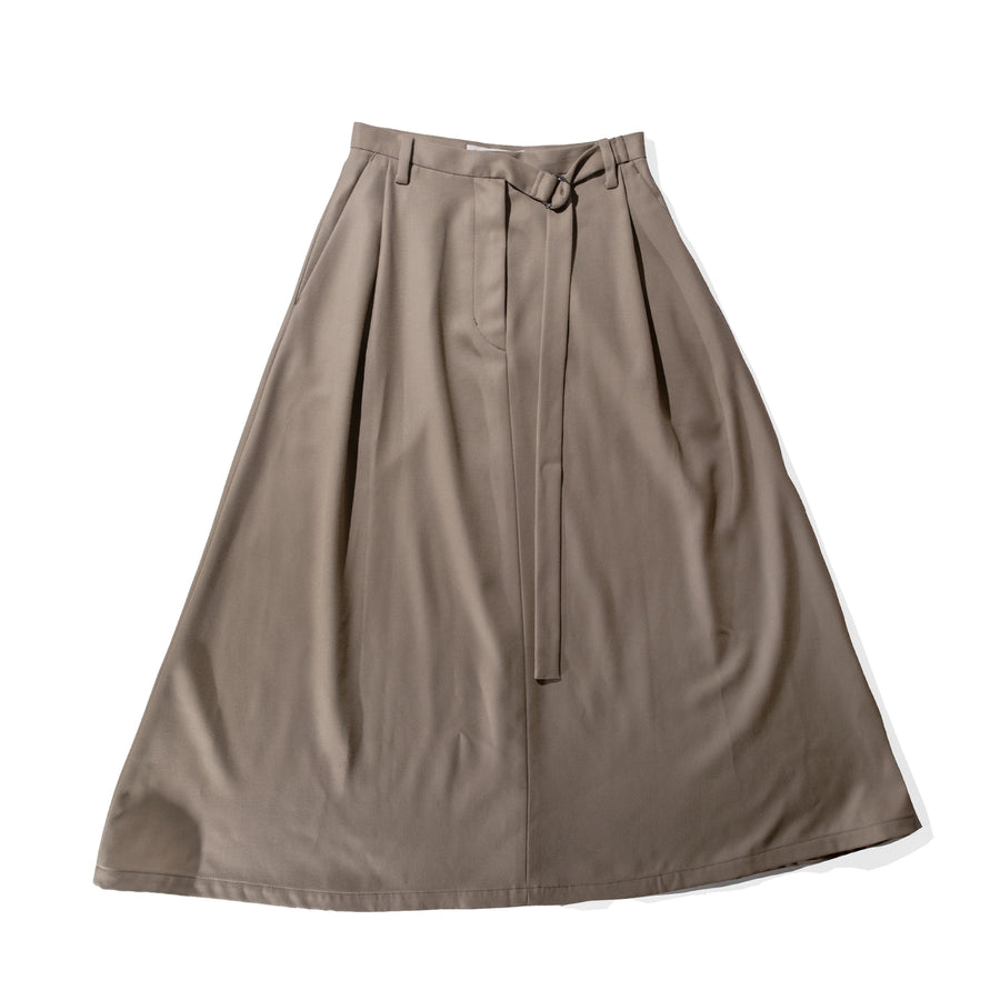 Sayaka Davis Flared Long Skirt in Beige