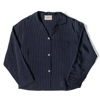 Shaina Mote Pajama Shirt in Navy Pinstripe