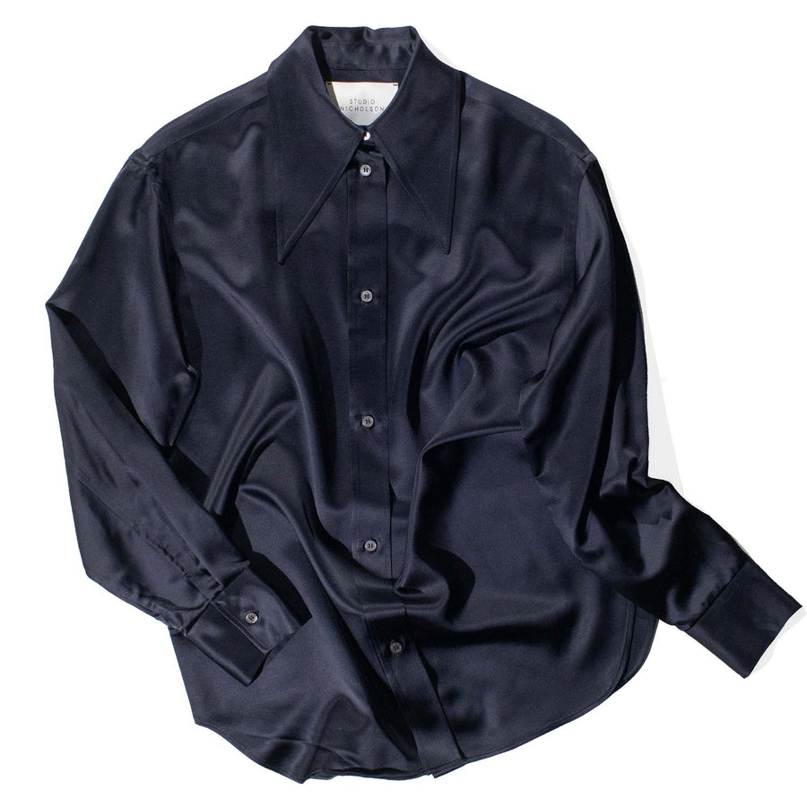 Studio Nicholson Gable Shirt in Black Ink