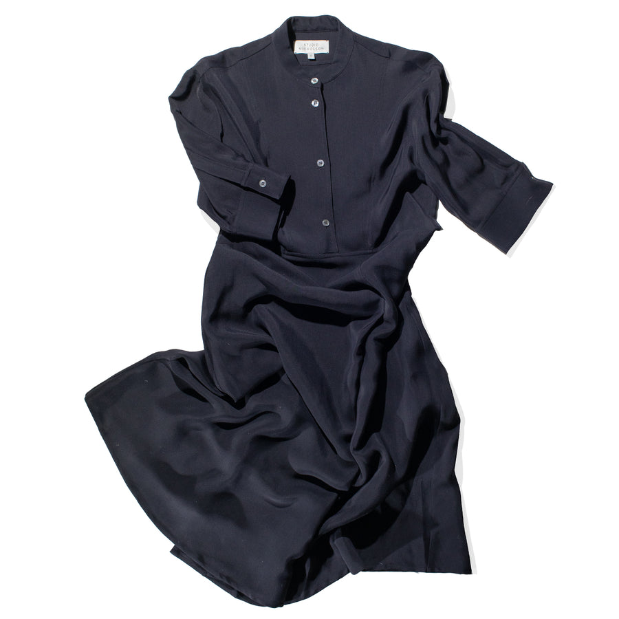 Studio Nicholson Sabo Shirt Dress in Darkest Navy