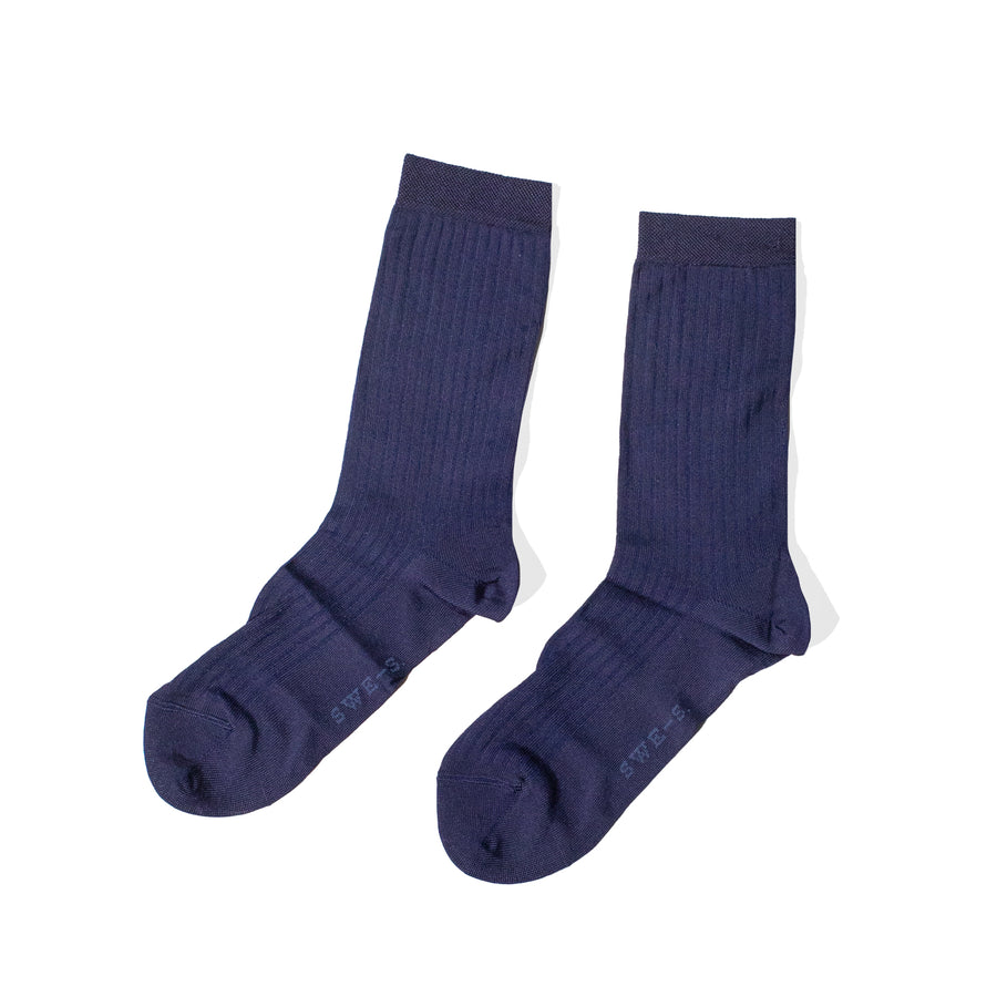 Swedish Stockings Alexa Silk Touch Socks in Navy