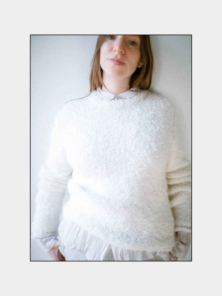 Lauren Manoogian Boucle Crewneck in White