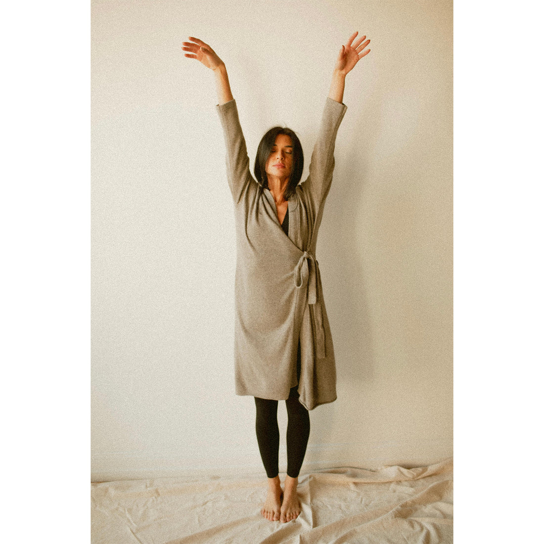 Evam Eva Wool Sable Robe in Gray