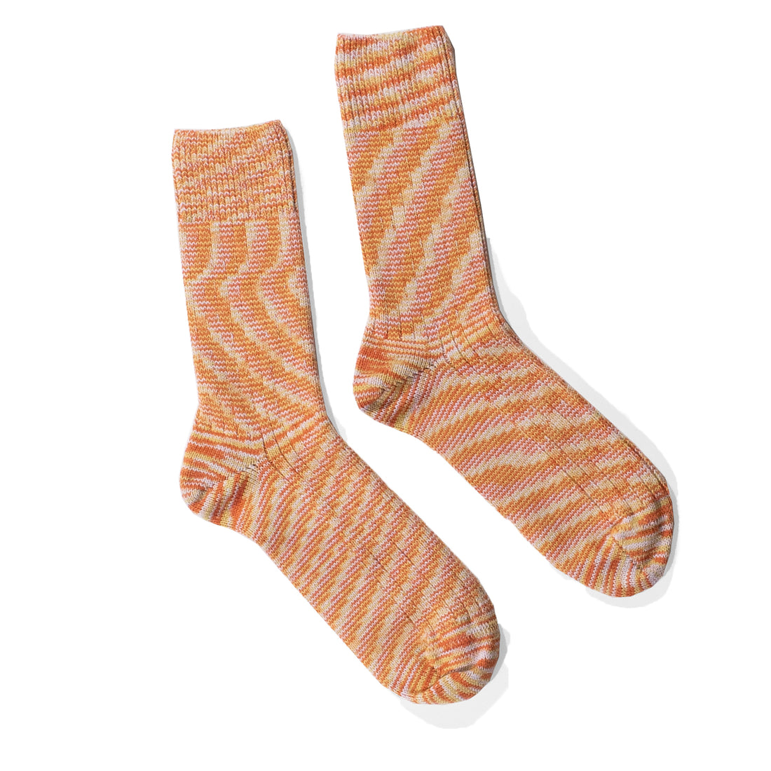 Baserange Twisted Overankle Socks in Orange Multicolor