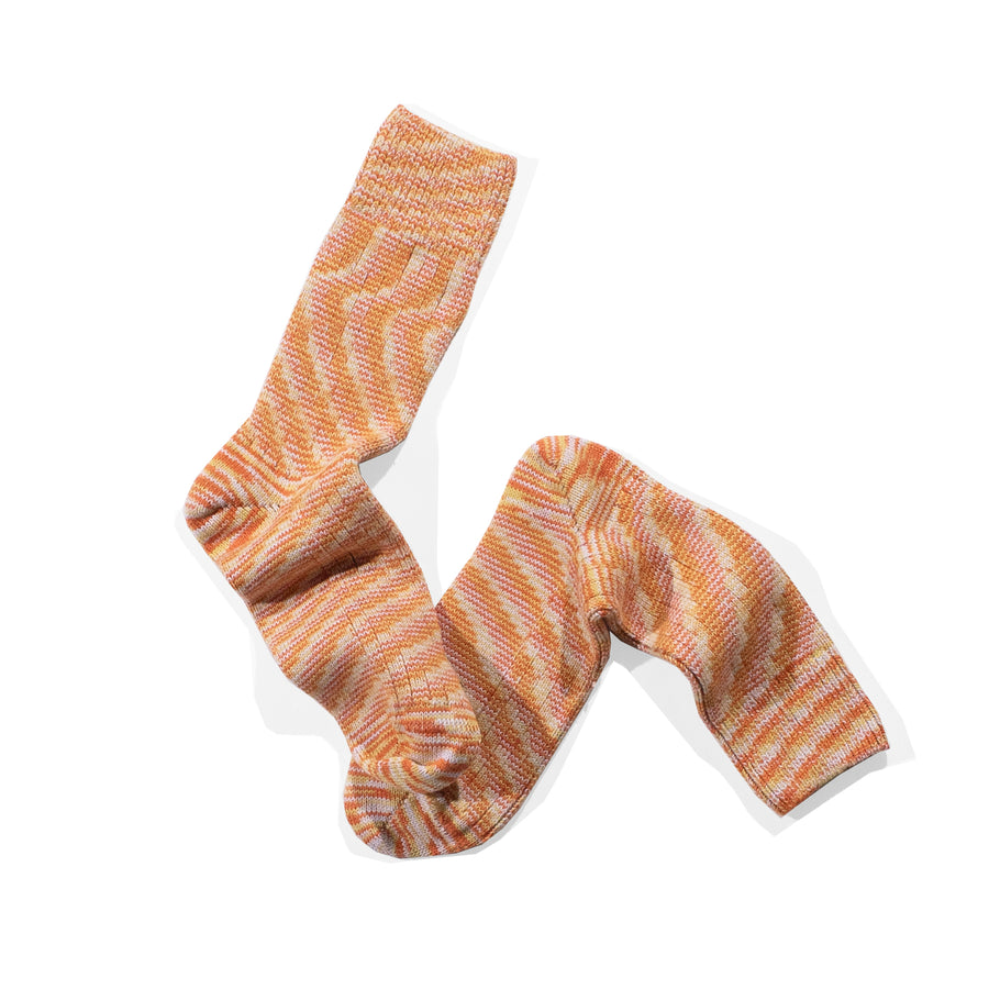 Baserange Twisted Overankle Socks in Orange Multicolor