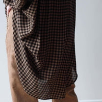 Henrik Vibskov Flip Shirt in Beige Black Checks