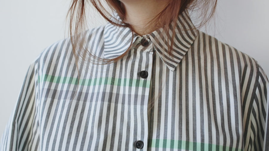 Henrik Vibskov Parcel Shirt in Black and White Stripes