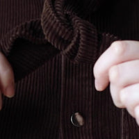 Carleen Emma Bow Shirt in Walnut Corduroy